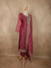 Dusty Rose Pink Floral Zari and Beads Embroidered Design Tissue Silk Straight Cut Salwar Suit