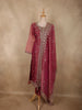 Dusty Rose Pink Floral Zari and Beads Embroidered Design Tissue Silk Straight Cut Salwar Suit