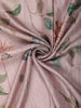 Dusty Rose Pink Floral and Animal Motif Printed Design Tussar Saree