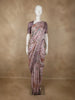 Dusty Rose Pink Floral and Animal Motif Printed Design Tussar Saree
