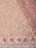 Dusty Rose Pink Floral sequins and Thread Embroidered Design Net Designer Saree with Designer Border