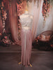 Dusty Rose Pink Heavy Beads Embroidered Design Sequins Party Wear Indo Western Lehenga Skirt Top with Full Beads Choker Dupatta