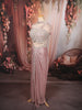 Dusty Rose Pink Heavy Beads Embroidered Design Sequins Party Wear Indo Western Lehenga Skirt Top with Full Beads Choker Dupatta