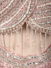 Dusty Rose Pink Heavy Beads Embroidered Design Sequins Party Wear Indo Western Lehenga Skirt Top with Full Beads Choker Dupatta
