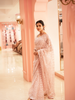 Dusty Rose Pink Heavy Sequin Embroidered Net Saree - Diadem
