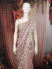 Dusty Rose Pink Heavy Sequins and Beads Embroidered Design Pure Organza Party Wear Saree with Designer Border