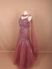 Dusty Rose Pink Heavy Sequins and Stone Embellished Design Net Mermaid Party Wear Lehenga with Matching Choker Dupatta