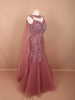 Dusty Rose Pink Heavy Sequins and Stone Embellished Design Net Mermaid Party Wear Lehenga with Matching Choker Dupatta