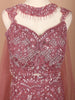 Dusty Rose Pink Heavy Sequins and Stone Embellished Design Net Mermaid Party Wear Lehenga with Matching Choker Dupatta