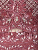 Dusty Rose Pink Heavy Sequins and Stone Embellished Design Net Mermaid Party Wear Lehenga with Matching Choker Dupatta