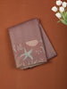 Dusty Rose Pink Mini Checked Zari Woven Design Semi Tussar Saree with Motif Border