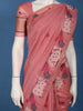 Dusty Rose Pink Motif Design Pure Cotton Saree