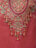 Dusty Rose Pink Paisley Sequins and Zari Embroidered Design Tissue Organza Sharara Suit With Matching Dupatta