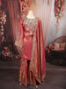 Dusty Rose Pink Paisley Sequins and Zari Embroidered Design Tissue Organza Sharara Suit With Matching Dupatta