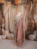 Dusty Rose Pink Peacock Motif Sequins and Beads Embroidered Design Tissue Silk Party Wear Indo Western Palazzo Suit with Matching Dupatta