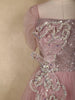 Dusty Rose Pink Sequin Embellished Net Party Wear Gown
