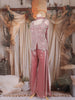 Dusty Rose Pink Sequins Design Organza Palazzo Suit with Choker Dupatta