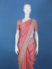 Dusty Rose Pink Sequins Design Organza Silk Saree With Floral Embroidered Border - Diadem