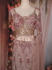 Dusty Rose Pink Floral Sequins Embroidered Design Mermaid Net Lehenga