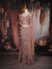 Dusty Rose Pink Floral Sequins Embroidered Design Mermaid Net Lehenga