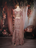 Dusty Rose Pink Floral Sequins Embroidered Design Mermaid Net Lehenga
