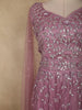 Dusty Rose Pink Sequins Embroidered Design Net Party Gown