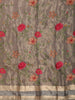Dusty Rose Pink Solid Woven Design Pure Tissue Silk Party Wear Saree with Scalloped Border