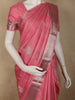 Dusty Rose Pink Stripes Zari Woven Design Pure Kanchipuram Silk Saree with Zari Border