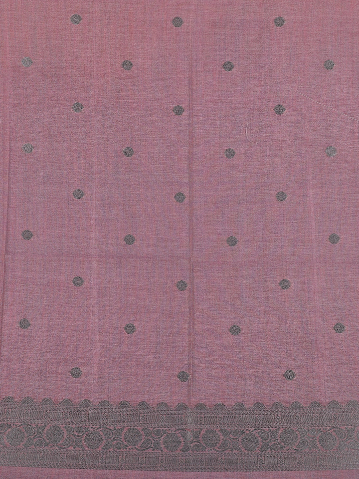 Dusty Rose Pink floral Design Semi Tissue Saree - Diadem