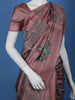 Dusty Rose Pink floral Design Semi Tissue Saree - Diadem