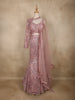 Dusty Rose Sequins Embroidered Net Mermaid Lehenga Set with One-Sleeve Choker Blouse
