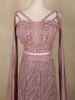 Dusty Rose Sequins and Bead Embroidered Net Mermaid Lehenga Set
