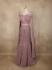 Dusty Rose Sequins and Bead Embroidered Net Mermaid Lehenga Set