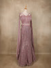 Dusty Rose Sequins and Bead Embroidered Net Mermaid Lehenga Set