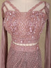 Dusty Rose Sequins and Bead Embroidered Net Mermaid Lehenga Set