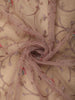 Dusty Rose Wine Floral Embroidered Design Net Designer Saree