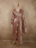 Dusty Rosewood Mauve Sequins Embroidered Design Tissue Silk Salwar Straight Cut Salwar Suit with Dupatta
