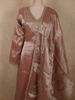 Dusty Rosewood Mauve Sequins Embroidered Design Tissue Silk Salwar Straight Cut Salwar Suit with Dupatta