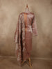 Dusty Rosewood Mauve Sequins Embroidered Design Tissue Silk Salwar Straight Cut Salwar Suit with Dupatta
