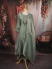 Dusty Sage Green Abstract Beads Embroidered Design Tissue Silk Anarkali Salwar Suit with Matching Designer Dupatta