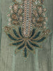 Dusty Sage Green Abstract Beads Embroidered Design Tissue Silk Anarkali Salwar Suit with Matching Designer Dupatta