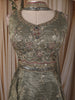Dusty Sage Green Floral Sequins Embroidered Design Tissue Silk Palazzo Suit with Choker Dupatta