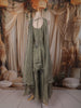 Dusty Sage Green Floral Sequins Embroidered Design Tissue Silk Palazzo Suit with Choker Dupatta