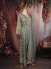 Dusty Sage Green Floral Sequins and Beads Embroidered Design Tissue Organza Salwar with Dupatta
