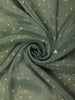Dusty Sage Green Floral Sequins and Zardozi Embroidered Design Tissue Silk Designer Saree with Scalloped Border