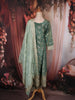 Dusty Sage Green Floral Zari and Mirror Embroidered Design Tissue Organza Salwar Suit