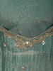 Dusty Sea Green Floral Sequins Embroidered Design Crushed Tissue Fancy Wear Palazzo Suit