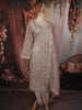 Dusty Taupe Beige Floral Vine Thread Embroidered Design Tissue Silk Straight Cut Salwar Suit with Dupatta