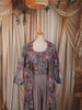 Dusty Taupe Grey Floral Printed and Beads Embroidered Design Chiffon Palazzo Suit with Over Coat