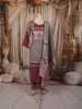 Dusty Taupe Grey Geometric Printed Design Pure Cotton Palazzo Suit with Matching Dupatta